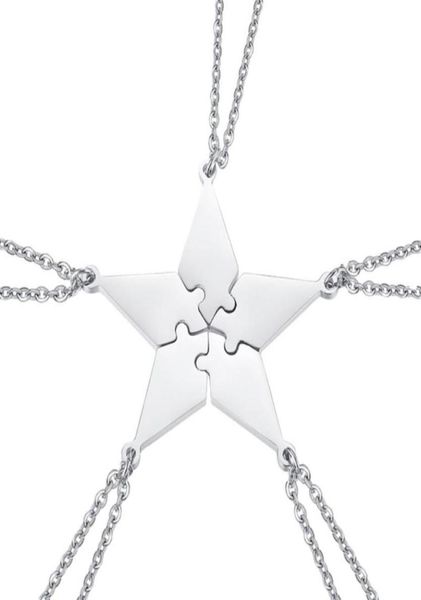 5pcs good family friendship necklace set fivepointed star puzzle neck pendant fashion creative jewelry accessories pe necklaces6358344, Silver
5pcs good family friendship necklace set fivepointed star puzzle neck pendant fashion creative jewelry accessories pe necklaces6358344, Silver