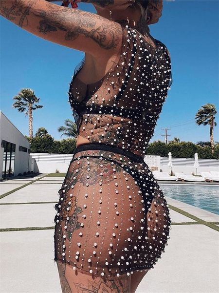 swimwear chronstyle women swimsuits bikinis coverups 2 pieces set pearls rhinestones oneck tank mesh sheer seethrough skirts 2022, White;black
swimwear chronstyle women swimsuits bikinis coverups 2 pieces set pearls rhinestones oneck tank mesh sheer seethrough skirts 2022, White;black