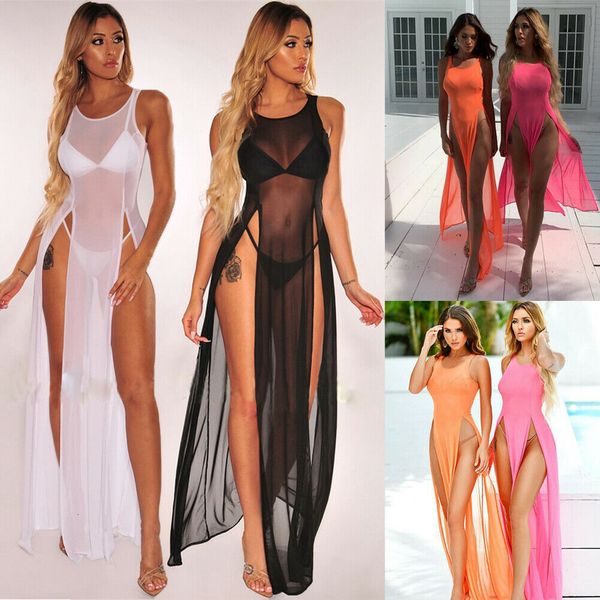 women's swimwear women mesh sheer long maxi dress evening party beach dresses sundress bikini cover up seethrough tulle coverups 230510, White;black
women's swimwear women mesh sheer long maxi dress evening party beach dresses sundress bikini cover up seethrough tulle coverups 230510, White;black
