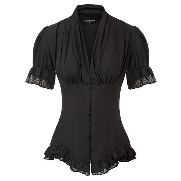 shirts summer shirts women victorian slim pleat gothic renaissance short puff sleeve vneck laceup ruffle retro blouse lady a20, White
shirts summer shirts women victorian slim pleat gothic renaissance short puff sleeve vneck laceup ruffle retro blouse lady a20, White