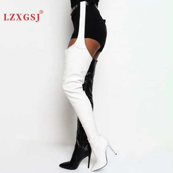 boots winter women's high knee boots leather quality shoes stiletto heel belt buckles large size thigh high boots female 230511, Black
boots winter women's high knee boots leather quality shoes stiletto heel belt buckles large size thigh high boots female 230511, Black