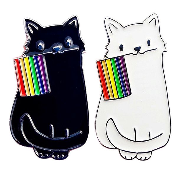 lgbt black white cat love brooch rainbow flag cute anime movies games hard enamel pins collect metal cartoon brooch backpack hat bag collar, Blue
lgbt black white cat love brooch rainbow flag cute anime movies games hard enamel pins collect metal cartoon brooch backpack hat bag collar, Blue