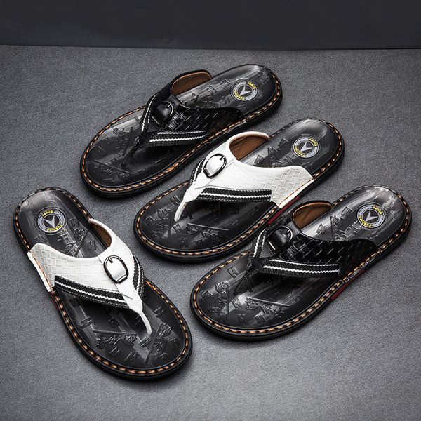 slippers glazov brand men's flip flops genuine leather luxury beach casual sandals summer for men fashion shoes 230510, Black
slippers glazov brand men's flip flops genuine leather luxury beach casual sandals summer for men fashion shoes 230510, Black