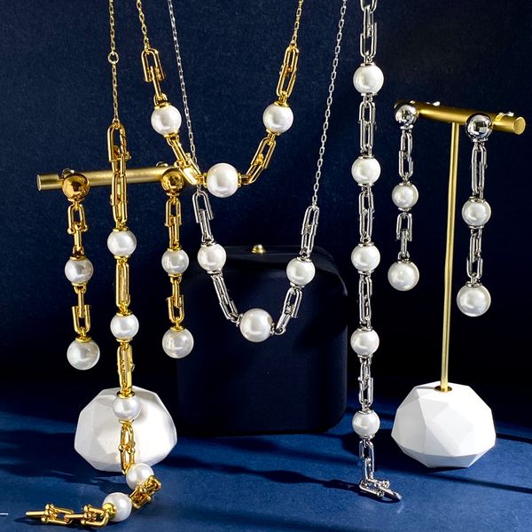 fashion luxury necklace bracelet earring designer hardwear horseshoe jewelry chains with pearl necklaces for women party rose gold platinum, Silver
fashion luxury necklace bracelet earring designer hardwear horseshoe jewelry chains with pearl necklaces for women party rose gold platinum, Silver