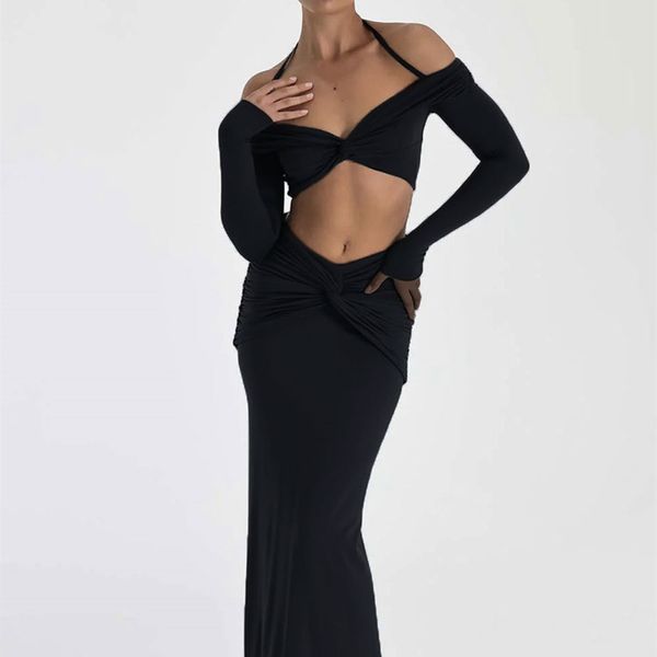casual dresses 2023 summer fashion set spicy girl clothes women's long sleeve long dress two piece set, Black;gray
casual dresses 2023 summer fashion set spicy girl clothes women's long sleeve long dress two piece set, Black;gray