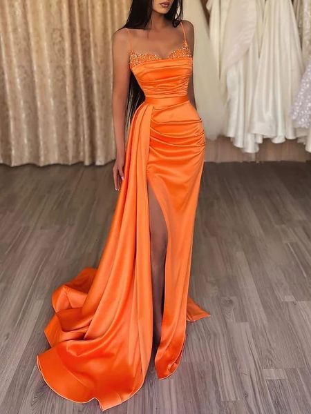 party dresses orange evening long beaded sequined mermaid spaghetti straps pleats high slit stretchy satin prom gowns formal 230510, White;black
party dresses orange evening long beaded sequined mermaid spaghetti straps pleats high slit stretchy satin prom gowns formal 230510, White;black