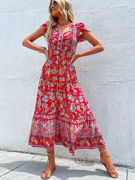 casual dresses vintage floral boho printed vestidos women short sleeves v neck slit midi dresses a line bohemian summer beach dress 230511, Black;gray
casual dresses vintage floral boho printed vestidos women short sleeves v neck slit midi dresses a line bohemian summer beach dress 230511, Black;gray