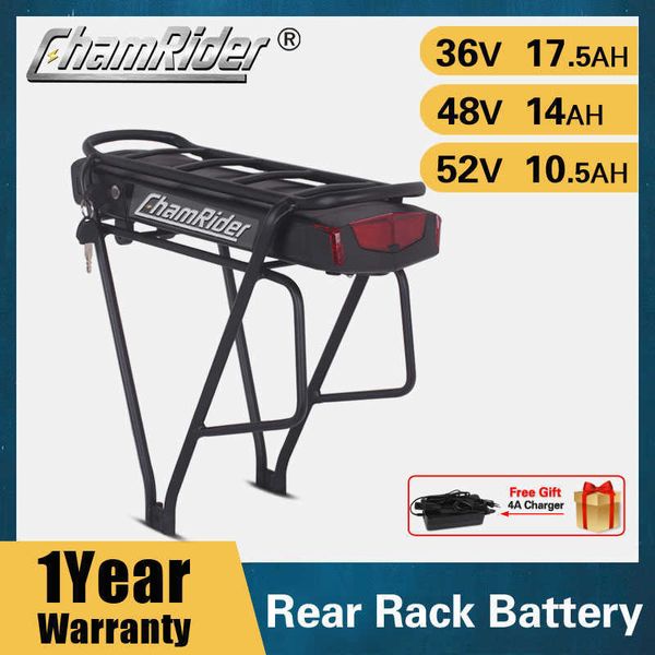 Image of Rear Rack 48v 36v Ebike Battery 52v electric bike Bicycle battery for Bike Lithium Li-ion Battery Pack Carrier Trunk