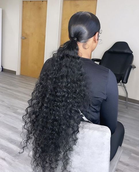 long black sleek low curly ponytail clip in extension with drawstring pony tail hairpiece 4colors 160g 10-24inch #1,#2,#4,1b dhl fast delive
long black sleek low curly ponytail clip in extension with drawstring pony tail hairpiece 4colors 160g 10-24inch #1,#2,#4,1b dhl fast delive