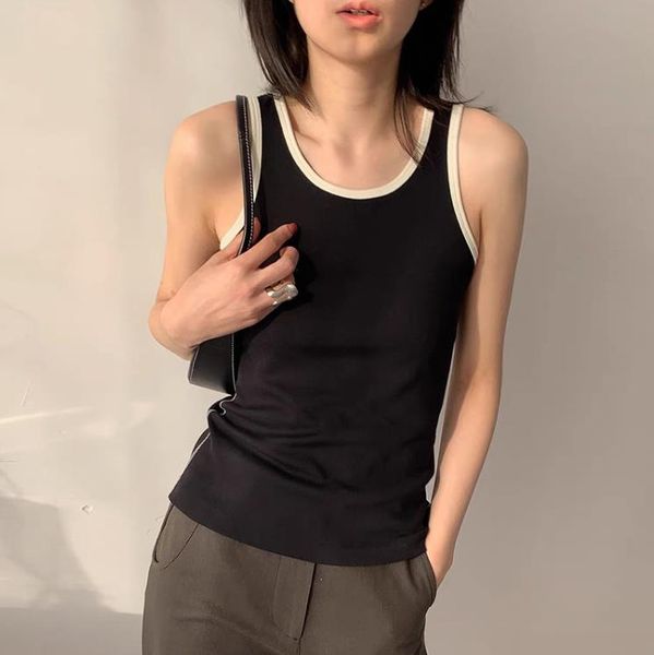 420 2023 runway summer brand same style sweater sleeveless pullover black crew neck striped fashion clothes womens yl, White;black
420 2023 runway summer brand same style sweater sleeveless pullover black crew neck striped fashion clothes womens yl, White;black