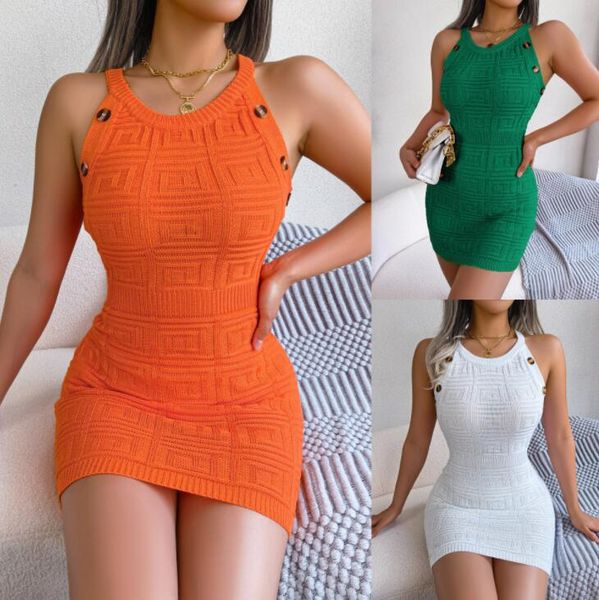 women casual o neck geometric dresses button sleeveless plaid waistband knitted buttocks skirt club beach vacation mini dress, Black;gray
women casual o neck geometric dresses button sleeveless plaid waistband knitted buttocks skirt club beach vacation mini dress, Black;gray