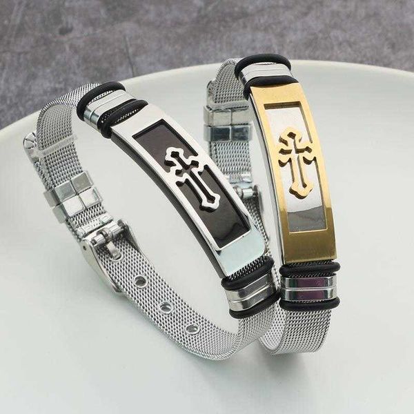 trendy jewelry cross titanium steel mesh chain versatile personality stainless mens bracelet wholesale, Black
trendy jewelry cross titanium steel mesh chain versatile personality stainless mens bracelet wholesale, Black