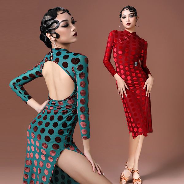 skirt backless latin dress long sleeved velvet polka dot dress women latin dance competition dresses female latin clothes dqs8505 230511, Black;white
skirt backless latin dress long sleeved velvet polka dot dress women latin dance competition dresses female latin clothes dqs8505 230511, Black;white
