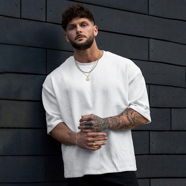 men's polos summer men's ribbed t shirts fashion letter embroidery loose short sleeve tees streetwear men clothes casual pullover, White;black
men's polos summer men's ribbed t shirts fashion letter embroidery loose short sleeve tees streetwear men clothes casual pullover, White;black