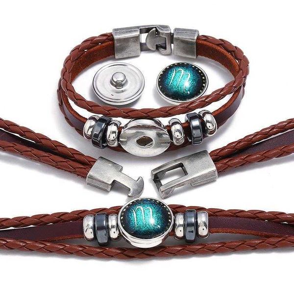 simple twelve constellation couple bracelet strand vintage weave beaded diy mens and womens cowhide, Black
simple twelve constellation couple bracelet strand vintage weave beaded diy mens and womens cowhide, Black