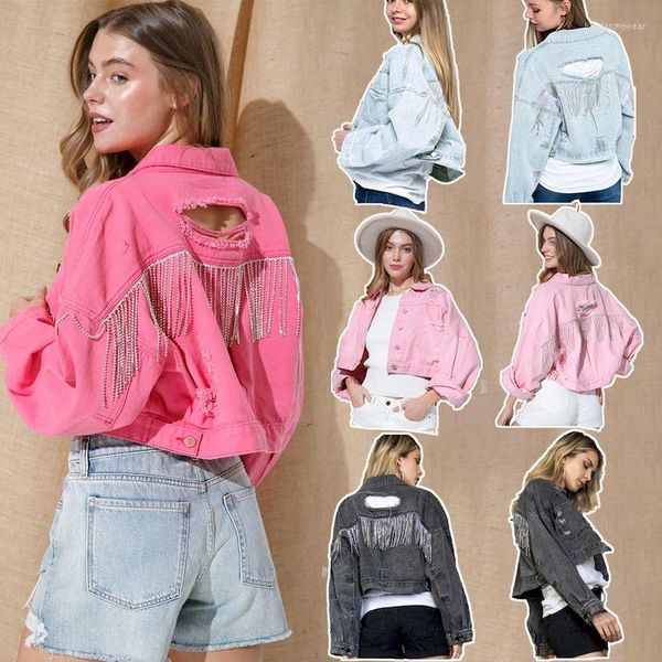 fashion denim jacket casual jean coat women autumn winter high street ripped rhinestone fringed denim jackets coats female, Black;brown
fashion denim jacket casual jean coat women autumn winter high street ripped rhinestone fringed denim jackets coats female, Black;brown