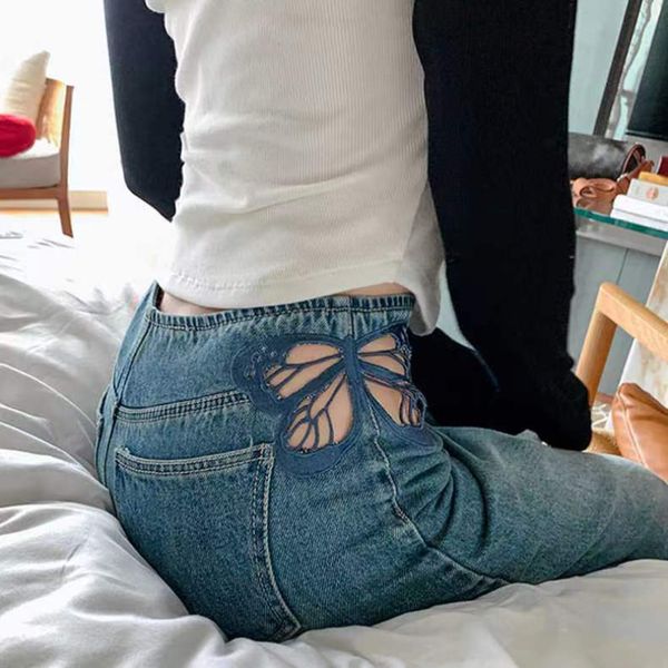 women s jeans cutout butterfly embroidered woman vintage high waist baggy straight denim pants fashion street trouser 230511, Blue
women s jeans cutout butterfly embroidered woman vintage high waist baggy straight denim pants fashion street trouser 230511, Blue