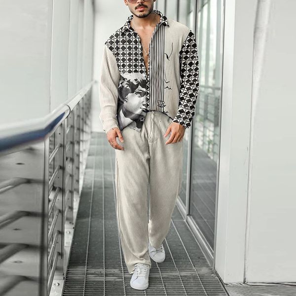 men's tracksuits fashion pattern printing two piece sets men spring fall leisure long sleeve shirts and pants suits mens casual loose o, Gray
men's tracksuits fashion pattern printing two piece sets men spring fall leisure long sleeve shirts and pants suits mens casual loose o, Gray