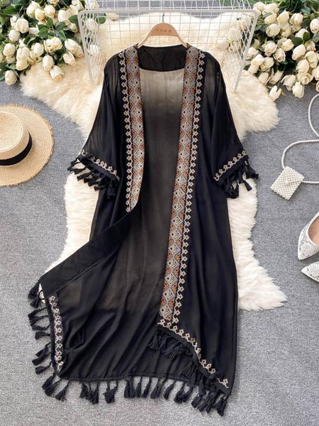 swimwear sedutmo summer pareo beach kimono women bohemian cover up long fashion embroidery poncho cardigan tassel chiffon shirt ed1870, White;black
swimwear sedutmo summer pareo beach kimono women bohemian cover up long fashion embroidery poncho cardigan tassel chiffon shirt ed1870, White;black