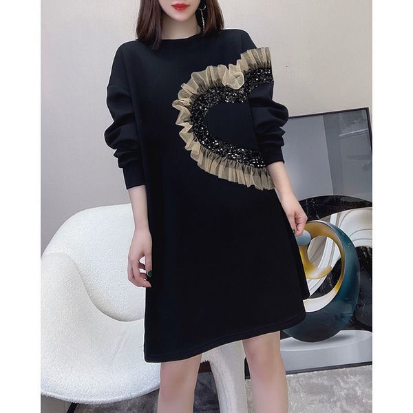 casual dresses black temperament age-reducing mesh stitching loose design dress european station autumn long sleeve o neck dress women 23051, Black;gray
casual dresses black temperament age-reducing mesh stitching loose design dress european station autumn long sleeve o neck dress women 23051, Black;gray