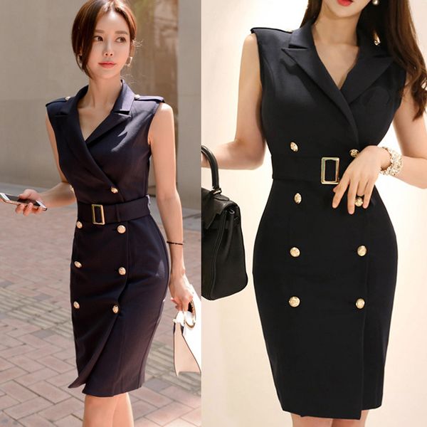 women elegant casual office summer dress sleeveless bodycon slim business party vestidos female fashion korean work robe mujers, Black;gray
women elegant casual office summer dress sleeveless bodycon slim business party vestidos female fashion korean work robe mujers, Black;gray