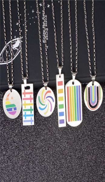 creative stainless steel necklace titanium steel dog tag rainbow pendant necklace hip hop homosexual jewelry gift4454760, Silver
creative stainless steel necklace titanium steel dog tag rainbow pendant necklace hip hop homosexual jewelry gift4454760, Silver