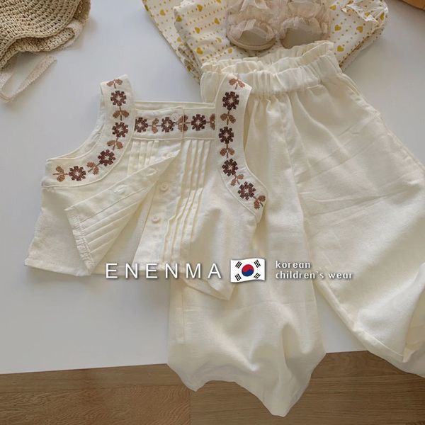 clothing sets shirts pants elastic waist o neck collar sleeveless pullover ankle length fashion modern simple casual summer kids girls 23051, White
clothing sets shirts pants elastic waist o neck collar sleeveless pullover ankle length fashion modern simple casual summer kids girls 23051, White