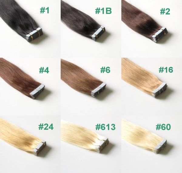9 colors 100g 40pcs a lot 16quot to 24quot tape in skin weft hair extension remy tape in brazilian hair extensionsmix color3024026, Black
9 colors 100g 40pcs a lot 16quot to 24quot tape in skin weft hair extension remy tape in brazilian hair extensionsmix color3024026, Black