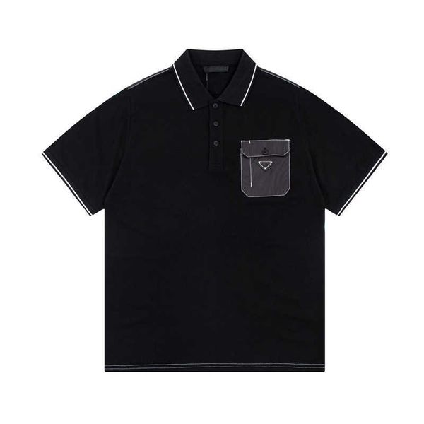 2023 new men's polo shirt designer quality pockets triangle label letters spliced lines decorated set head casual fashion polo short sl, White;black
2023 new men's polo shirt designer quality pockets triangle label letters spliced lines decorated set head casual fashion polo short sl, White;black