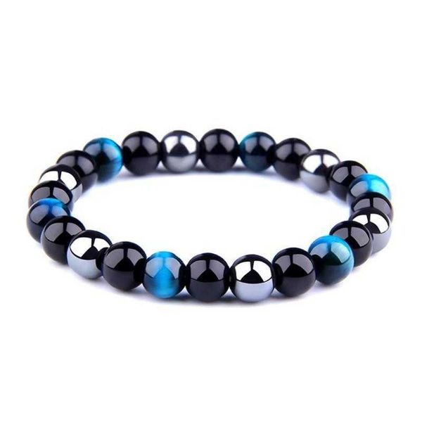tiger eye black agate bracelet natural stone handmade ornament, Golden;silver