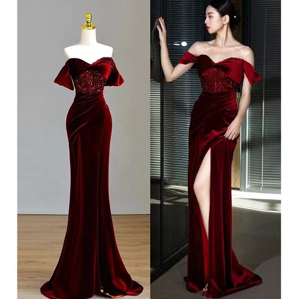 red velvet mother of the bride dresses illusion pearls sequined beading formal godmother evening wedding party guests gown plus arabic elega, Black;red
red velvet mother of the bride dresses illusion pearls sequined beading formal godmother evening wedding party guests gown plus arabic elega, Black;red