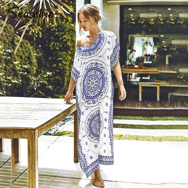 swimwear seaselfie blue boho print maxi bikini cover up vneck long kaftan maxi dress covers women 2023 bathing suit beachwear, White;black
swimwear seaselfie blue boho print maxi bikini cover up vneck long kaftan maxi dress covers women 2023 bathing suit beachwear, White;black