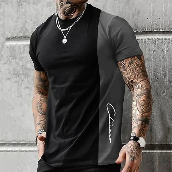 mens tshirts street tshirt summer 3d stripe printing short sleeve fashion everyday t oversized tee men clothing 230511, White;black 
mens tshirts street tshirt summer 3d stripe printing short sleeve fashion everyday t oversized tee men clothing 230511, White;black