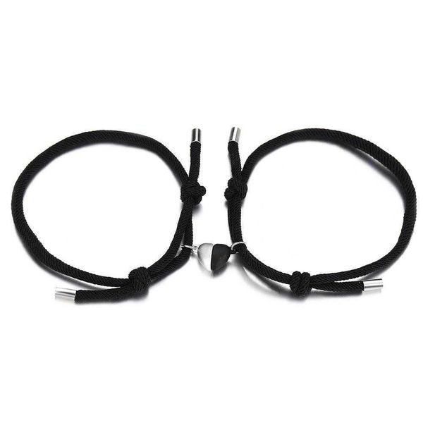 bracelet black rope alloy magnet sucking couple a pair of hand love magnetic buckle, Golden;silver
bracelet black rope alloy magnet sucking couple a pair of hand love magnetic buckle, Golden;silver