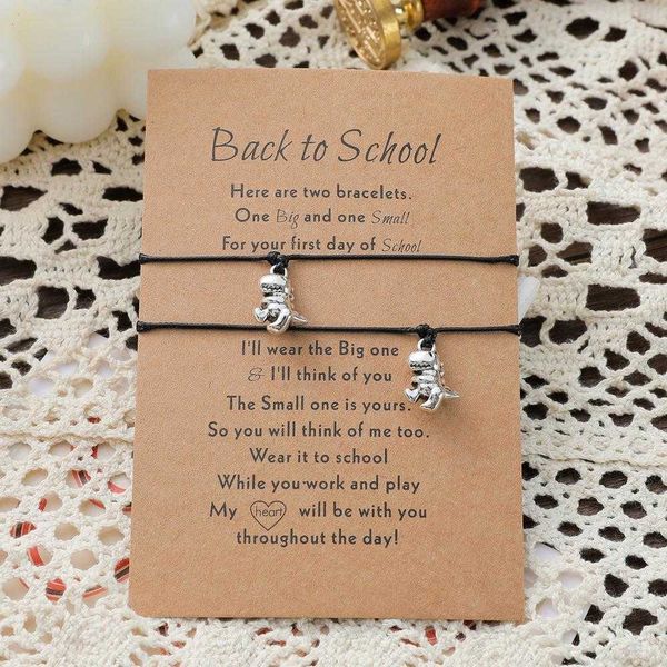 little dinosaur school season card bracelet personalized parent child wax line woven, Golden;silver
little dinosaur school season card bracelet personalized parent child wax line woven, Golden;silver