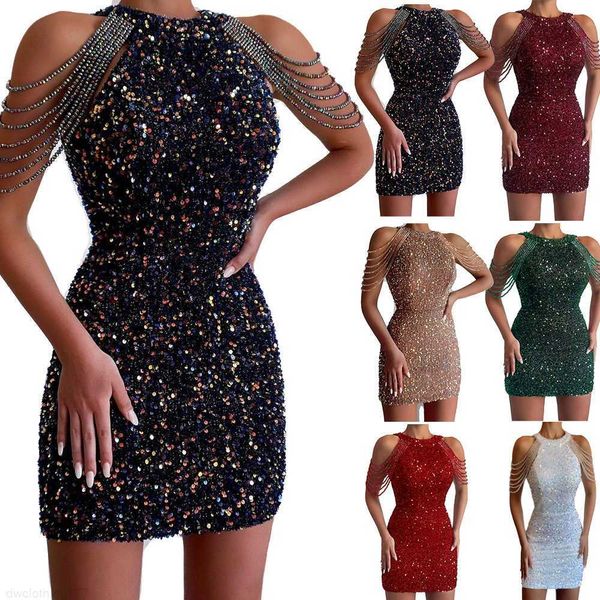 2023 spring and summer new fashion neck hanging crystal tassel wrapped hip sequin dress mid rise evening dress, White;black
2023 spring and summer new fashion neck hanging crystal tassel wrapped hip sequin dress mid rise evening dress, White;black