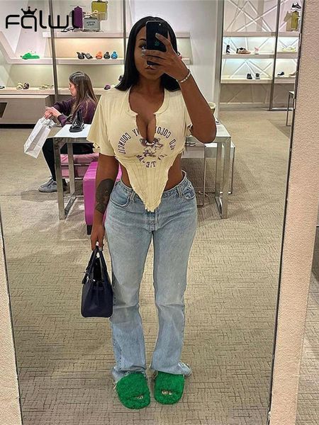 women's t shirt fqlwl baju jalan musim panas kaus grafis longgar atasan asimetris kerah v lengan pendek wanita klub cetak kuning 230510, White
women's t shirt fqlwl baju jalan musim panas kaus grafis longgar atasan asimetris kerah v lengan pendek wanita klub cetak kuning 230510, White