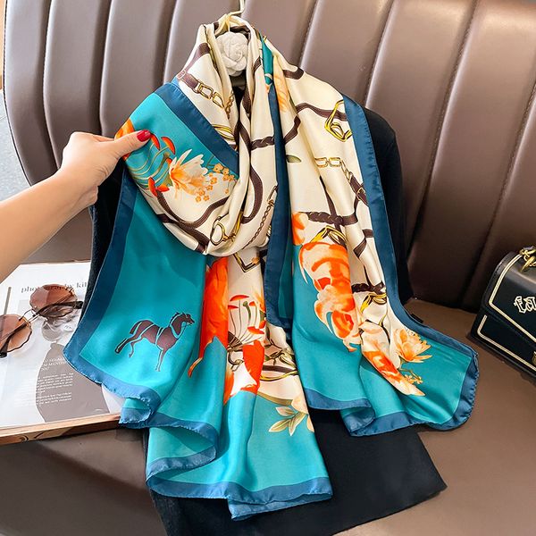 new famous silk scarves of women solid color neck chain horse printing soft fashion shawl women silk scarf square 90x180cm, Blue;gray
new famous silk scarves of women solid color neck chain horse printing soft fashion shawl women silk scarf square 90x180cm, Blue;gray