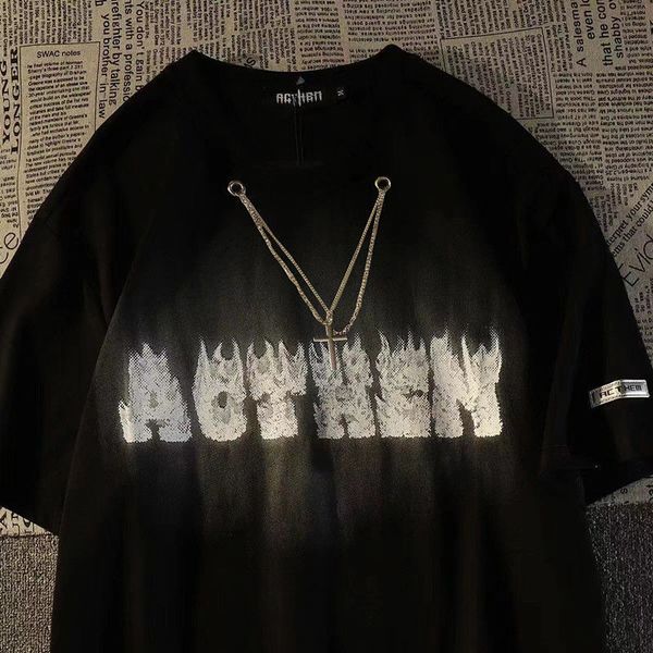 mens tshirts american retro flame letter short sleeved tshirt men and women ins loose street style oversize oversized t shirt y2k 230511, White;black
mens tshirts american retro flame letter short sleeved tshirt men and women ins loose street style oversize oversized t shirt y2k 230511, White;black