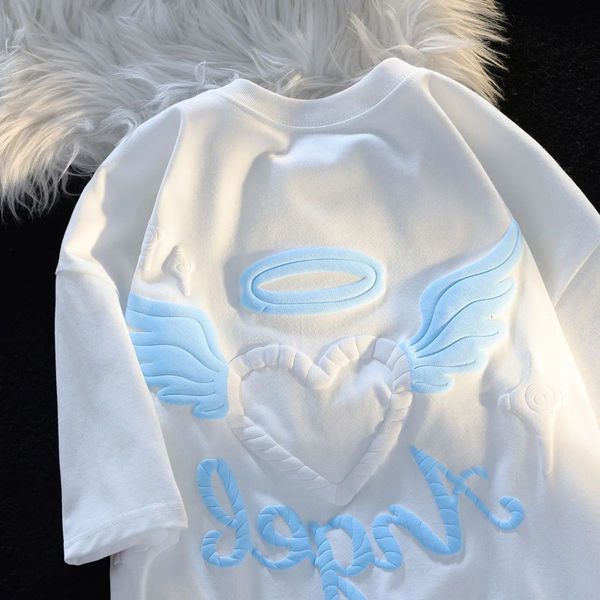 women's t shirt kaus lengan pendek untuk wanita kaos atasan kerah bulat motif kartun cinta malaikat manis dan segar t shirt longgar got, White
women's t shirt kaus lengan pendek untuk wanita kaos atasan kerah bulat motif kartun cinta malaikat manis dan segar t shirt longgar got, White