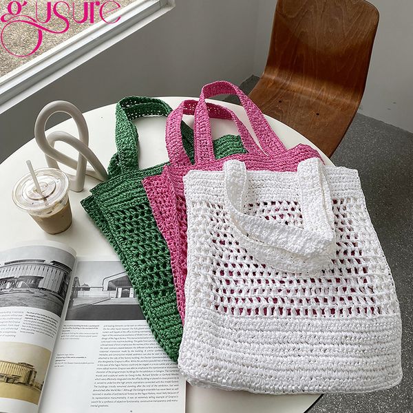 evening bags gusure vintage straw beach bag women wicker woven hollow handbags lady large shoulder casual summer travel purses 230510
evening bags gusure vintage straw beach bag women wicker woven hollow handbags lady large shoulder casual summer travel purses 230510