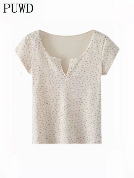 women's t shirt puwd kaus pendek gambar cetak bunga kasual anak perempuan atasan chic streetwear wanita ramping katun renda mode musim, White
women's t shirt puwd kaus pendek gambar cetak bunga kasual anak perempuan atasan chic streetwear wanita ramping katun renda mode musim, White