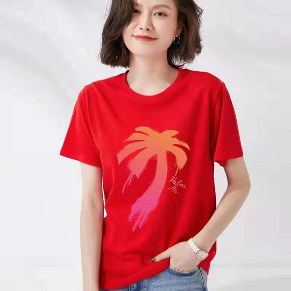 women's t shirts designer tees palm tree knits women short sleeve letter cotton man summer knitted tees, White
women's t shirts designer tees palm tree knits women short sleeve letter cotton man summer knitted tees, White