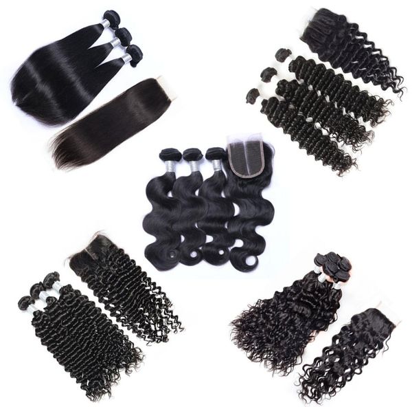 peruvian virgin hair weave 3 bundles with lace closure unprocessed remy human hair body wave straight loose deep curly natural col9394824, Black
peruvian virgin hair weave 3 bundles with lace closure unprocessed remy human hair body wave straight loose deep curly natural col9394824, Black