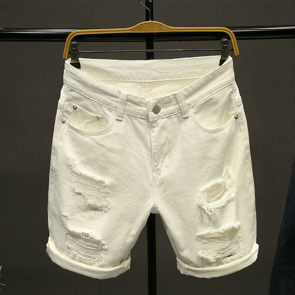 men's shorts summer white black khaki men ripped loose straight jeans short fashion hip hop bermuda holes casual denim cargo shorts 230
men's shorts summer white black khaki men ripped loose straight jeans short fashion hip hop bermuda holes casual denim cargo shorts 230
