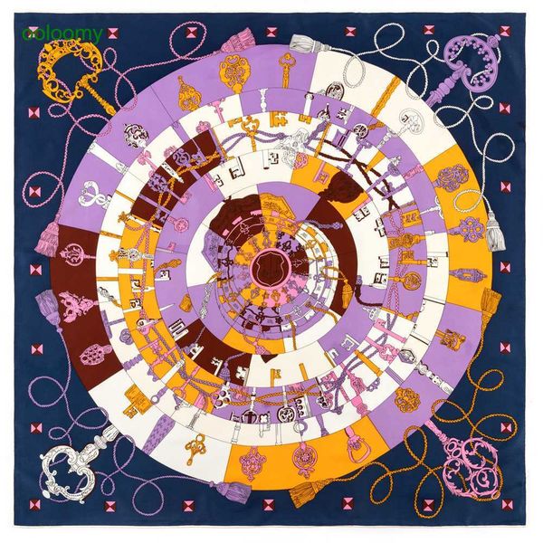 hemres designer scarves new handmade curled women's 90cm twill square key rope printed silk scarf shawl headband, Blue;gray
hemres designer scarves new handmade curled women's 90cm twill square key rope printed silk scarf shawl headband, Blue;gray