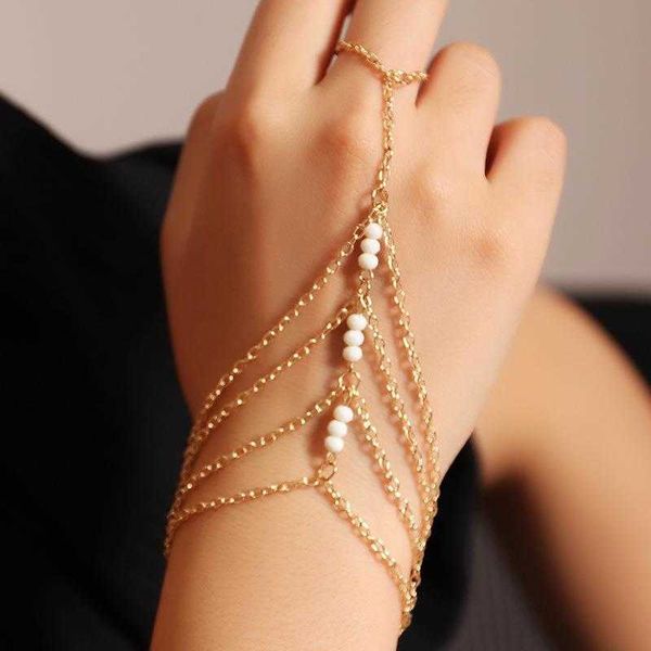 ornament personality trend golden thin chain multi layer finger integrated beads bracelet female, Black
ornament personality trend golden thin chain multi layer finger integrated beads bracelet female, Black