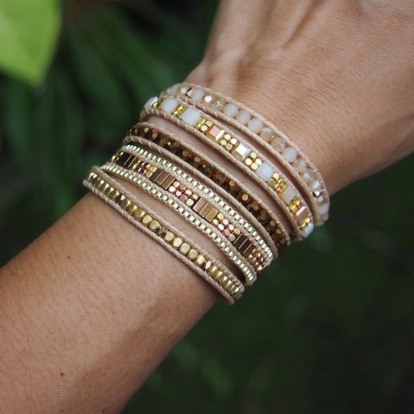 chain boho style crystal brass bead stainless steel box 5 wraps statement bracelet jewelry for women 230511, Black
chain boho style crystal brass bead stainless steel box 5 wraps statement bracelet jewelry for women 230511, Black
