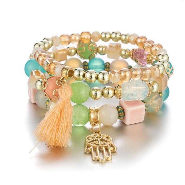 fashionable bracelet simple palm tassel pendant multi layer loop temperamental, Golden;silver
fashionable bracelet simple palm tassel pendant multi layer loop temperamental, Golden;silver