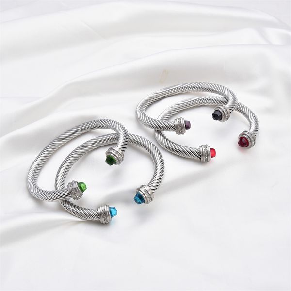 charm bracelets fysara braided twisted bracelet open 7mm color zircon jewelry valentines day gift women colorful 230511, Golden;silver 
charm bracelets fysara braided twisted bracelet open 7mm color zircon jewelry valentines day gift women colorful 230511, Golden;silver